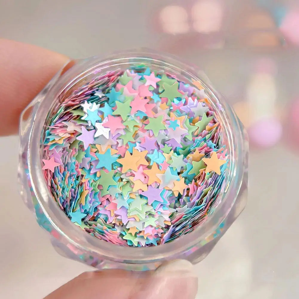 Heart & Star Nail Glitter Sequins – Colorful Manicure Decor Nail Art Sequins Oasis Select