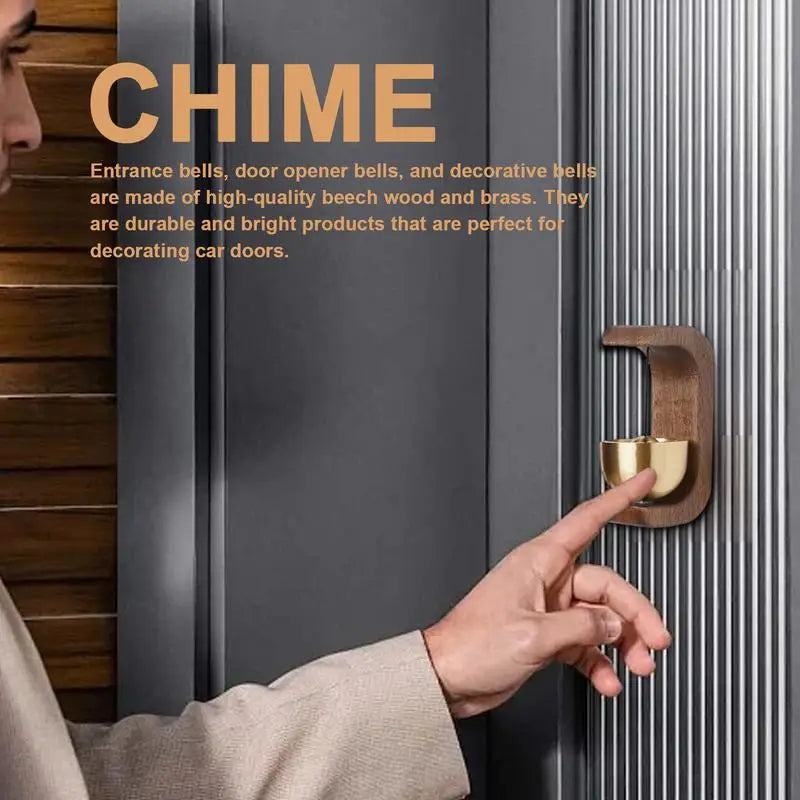 Wood Doorbell Chime Magnetic Decorative Loud Door Bell Indoor Ornament for Refrigerator Iron Door Small Doorbell Home Decoration Oasis Select