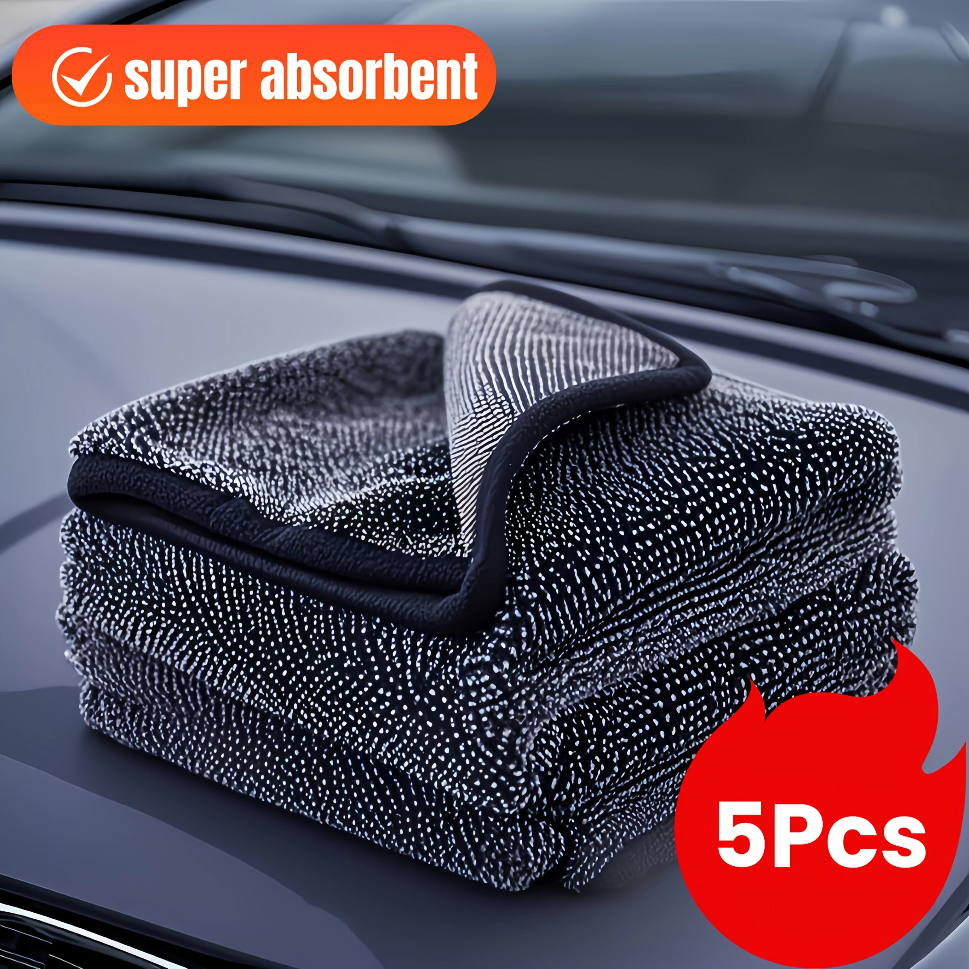 5 Pack Polyester Cleaning Cloths,Ultra Soft Lint Free Reusable Towels for Car Detailing,Kitchen,Bathroom,Electronics,No Residue Oasis Select