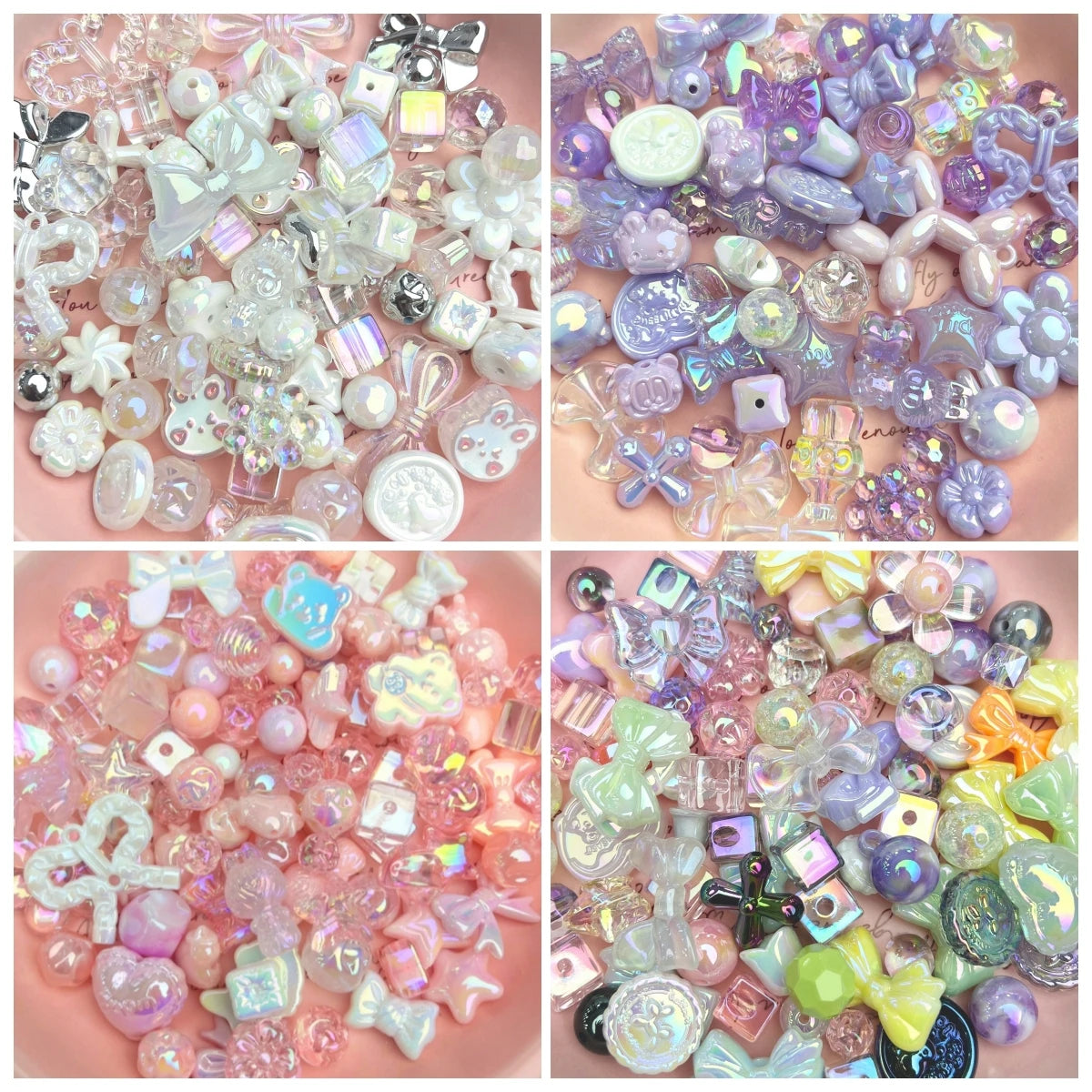 20g Y2K Acrylic Assorted Beads Flower Sweetheart Butterfly Candy Kawaii Aesthetic Beads for Bracelets DIY Jewelry Making Supply Oasis Select