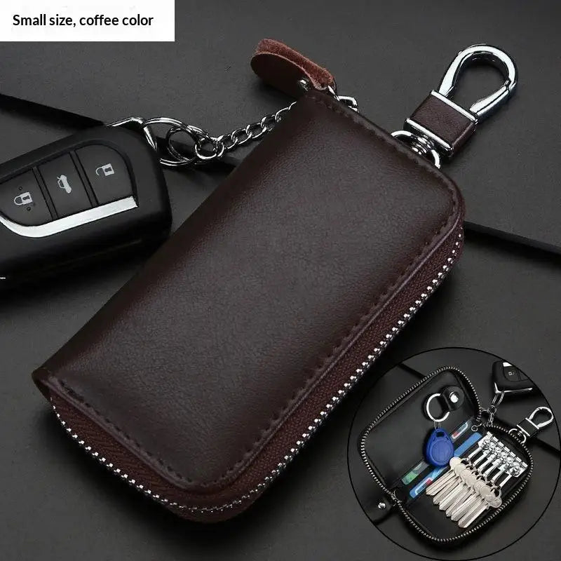 Car Key Bag Large Capacity Zipper Men's And Women's Waist Hanging Household Key Bag Buckle Universal Multi-function Key Bag For Oasis Select Coffee
