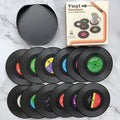 12 PCS Vinyl Record Coasters Non Slip 4.1 Inch Cup Mat Retro Music Bar Kitchen Home Decor Gift DJ Audio New 2026 Oasis Select 12pcs