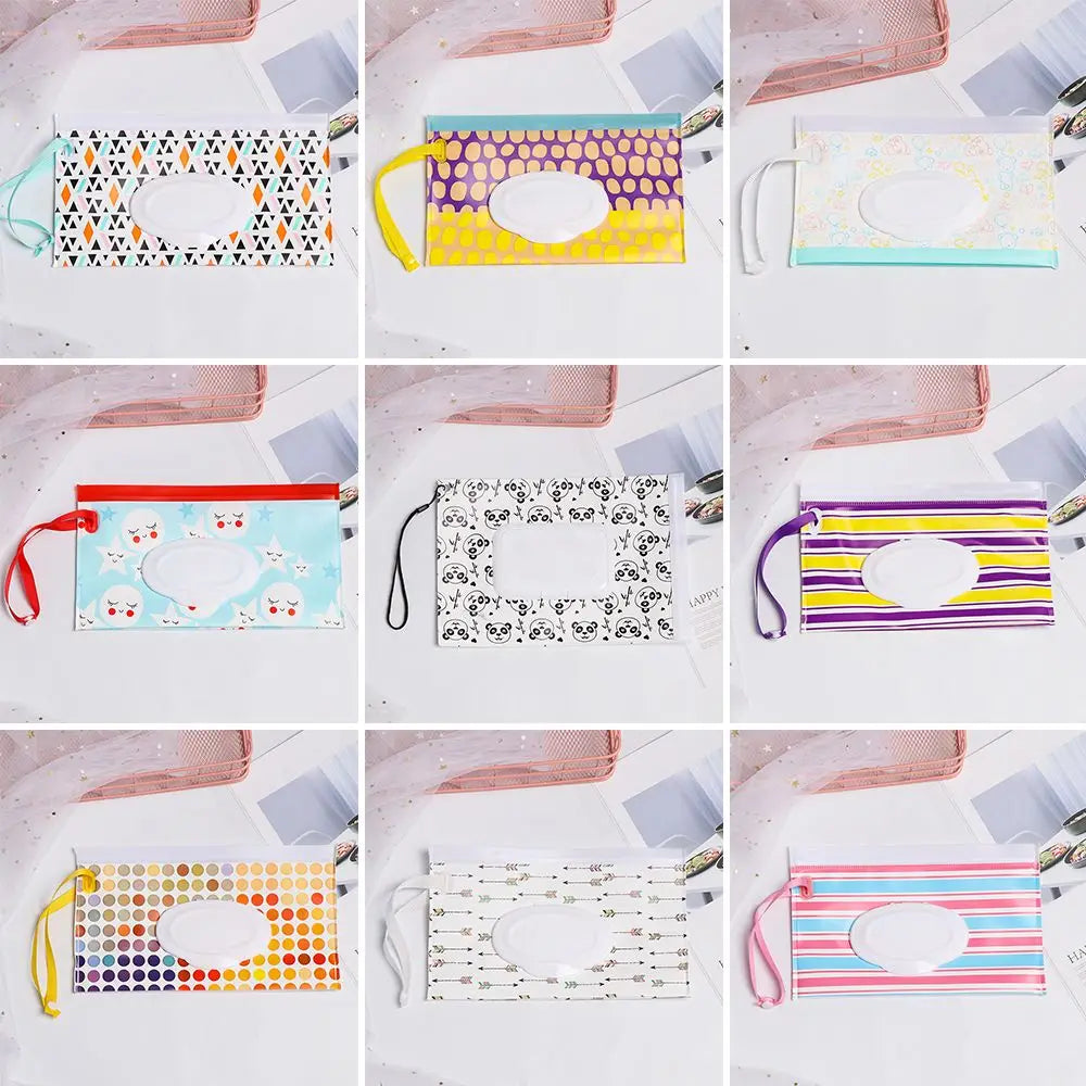1pc Useful Outdoor Flip Cover Carrying Case Portable Baby Product Stroller Accessories Wet Wipes Bag Tissue Box Cosmetic Pouch Oasis Select
