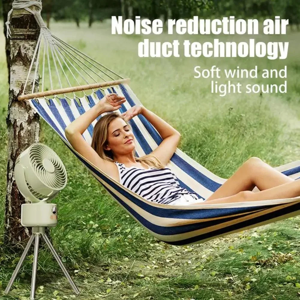 Portable Tripod Fan – USB Rechargeable, Foldable, Oscillating