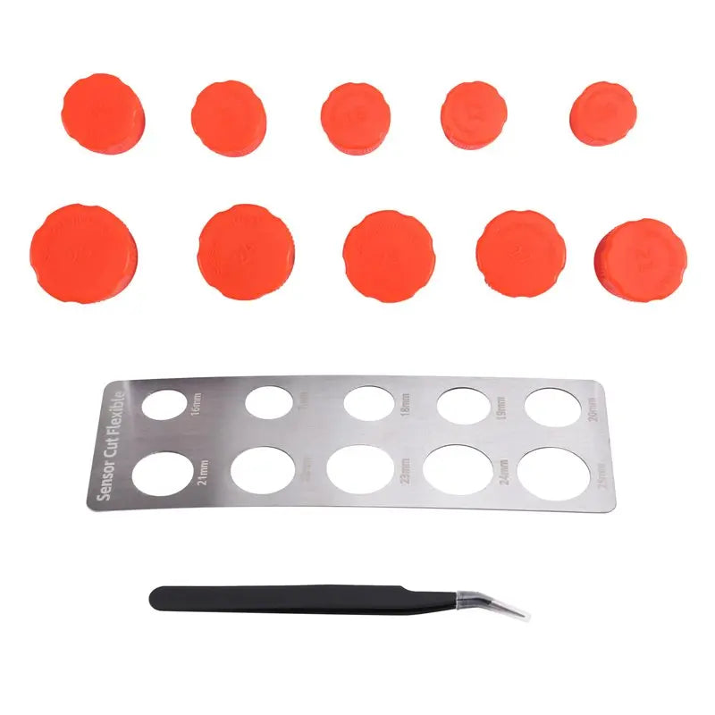 LIKE WISH Vinyl Stencil Kit For Car Radar Detector- Round Knob Precision Cut Template Tools 16-25Mm For Car Film Wrapping Oasis Select