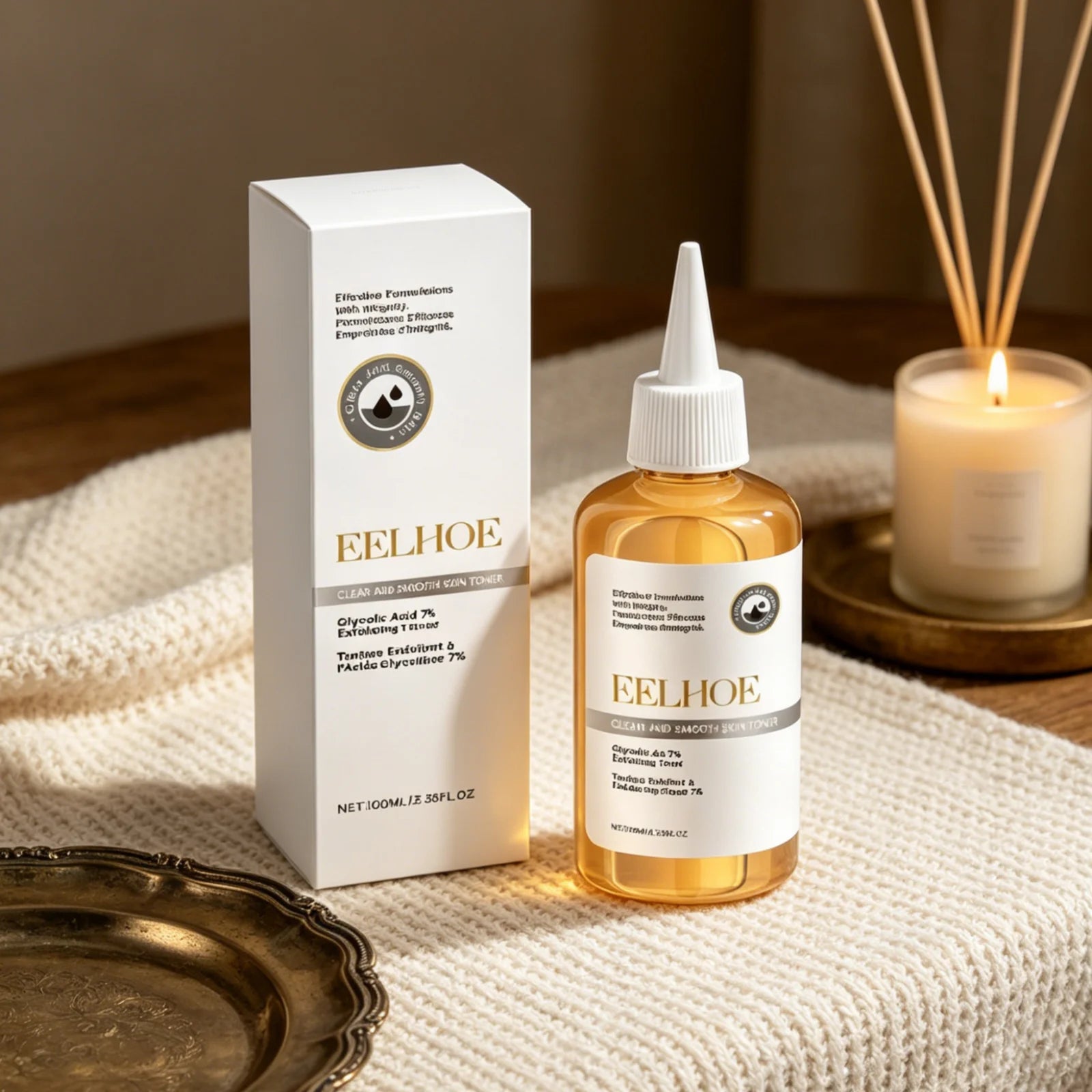 EELHOE Glycolic Acid Toner Gentle Exfoliation Refine Pores Deep Moisturizing Brighten Skin Tone Natural Clear Smooth Skin Toner Oasis Select