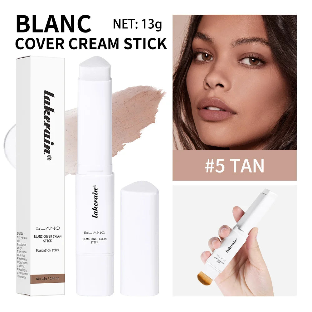 Foundation Stick Color Changing Foundation Detachable Brush Blanc Cover Cream Stick High Coverage Smoothly Blending Base Makeup Oasis Select 05 Tan
