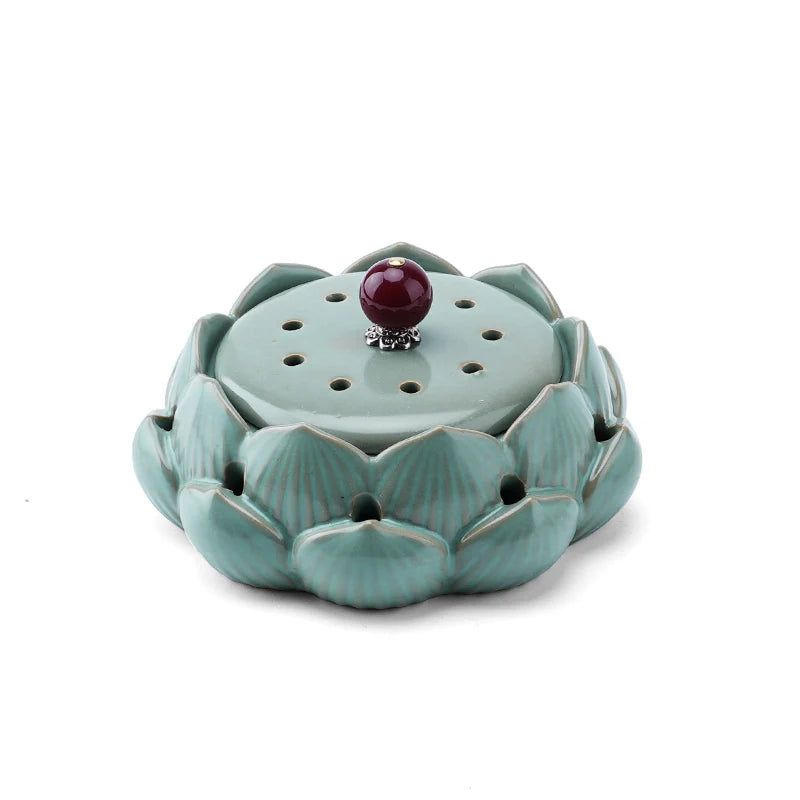 Tea Ceremony Plate Incense Burner Household Agarwood Lotus Ceramic Incense Box Sandalwood Incense Holder Oasis Select