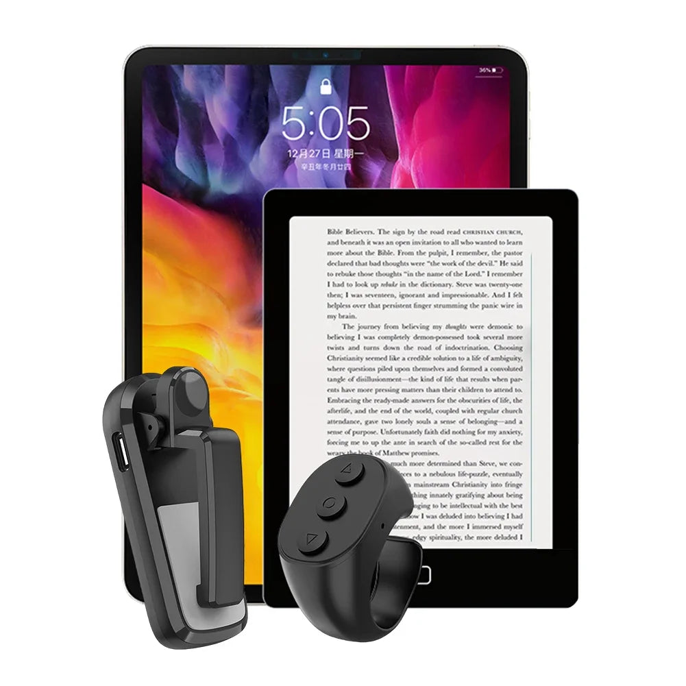 Fingertip Ring Page Turner Remote USB-C for Kindle & Tablet Wireless Page Turner Remote Oasis Select