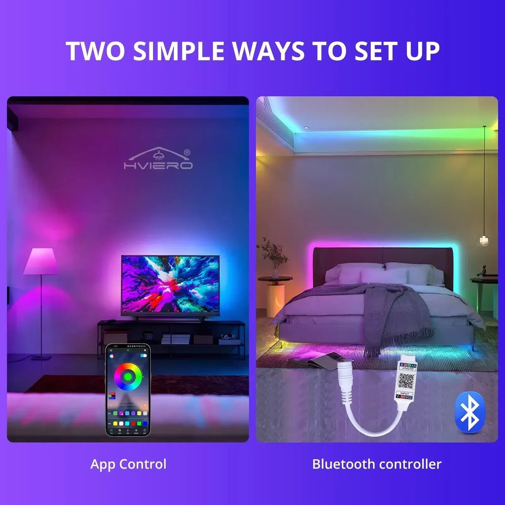 Bluetooth RGB LED Strip Lights SMD 5050 5M/10M – 24-Key Control