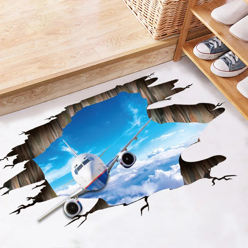 3D three-dimensional wall stickers Airplane stickers Room decoration wall stickers Oasis Select