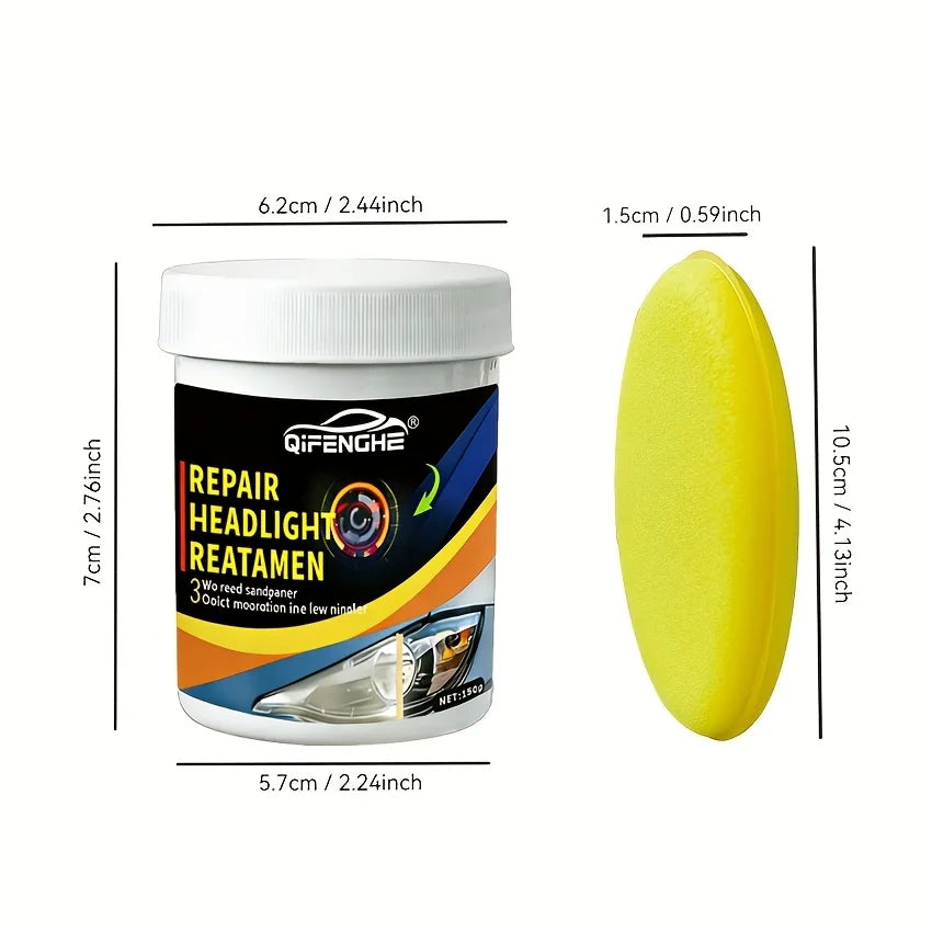 150G Car Headlight Repair Wax, Removes Haze Scratches Yellowing, Quick Restoration & Polishing, UV Resistant Anti-Aging, Easy to Oasis Select