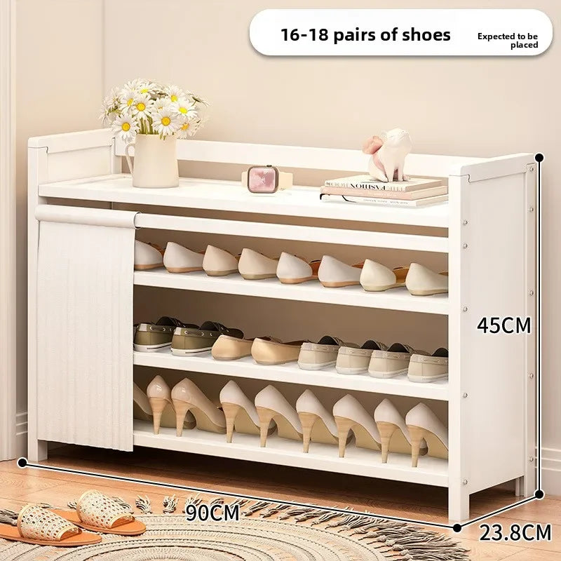 Multi-functional Folding shoe rack installation-free integrated dustproof large-capacity storage shoe rack Oasis Select White C