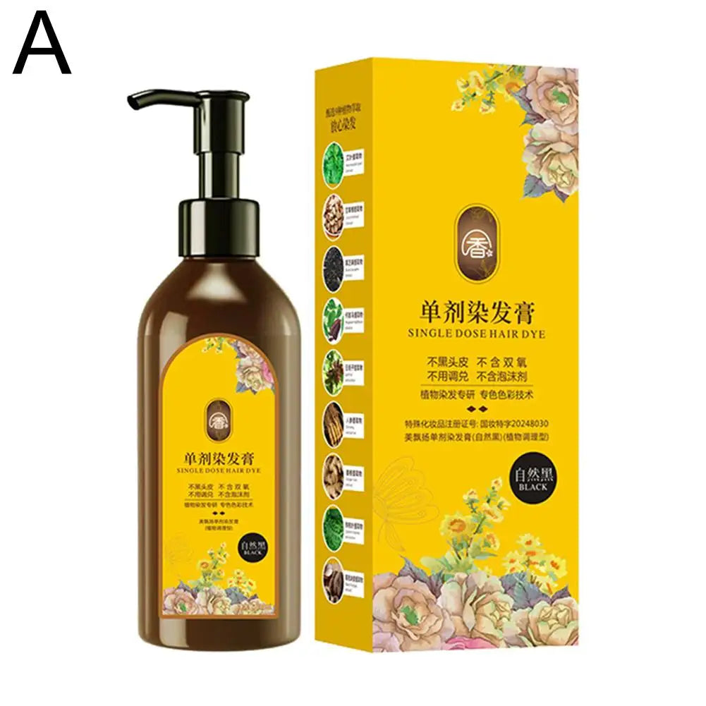 Plant-Based Hair Color Shampoo – Natural Dye & Grey Coverage Hair Dye Shampoo Oasis Select black