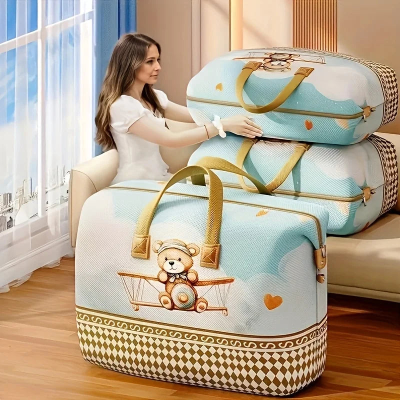 Quilt Storage Bag Household Large Capacity Clothes Travel Bag Organizing Box Cartoon Handheld Airplane Packing Bag Luggage Bag Oasis Select