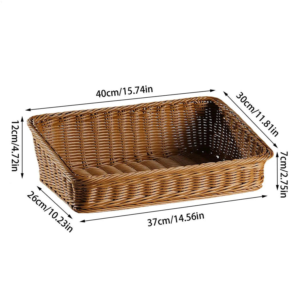 Handmade Woven Storage Boxes Straw Storage Baskets Rectangle Cosmetic Gadgets Toys Basket Container Home Organization Oasis Select 1PC