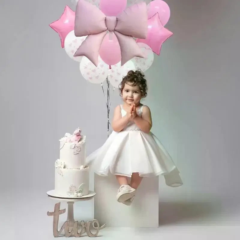13Pcs/Set Bow Print Latex Balloon Foil Bow Balloon For Coquette Birthday Girl Baby Shower Bachelorette Wedding Party Decoration Oasis Select