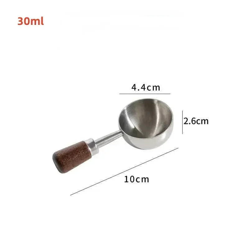 Wooden Measuring Spoon Scoop with Long Handle Bar Kitchen Household Tools High Baking Tool Coffee Powder Measuring Spoon Oasis Select Silver-short-30ml
