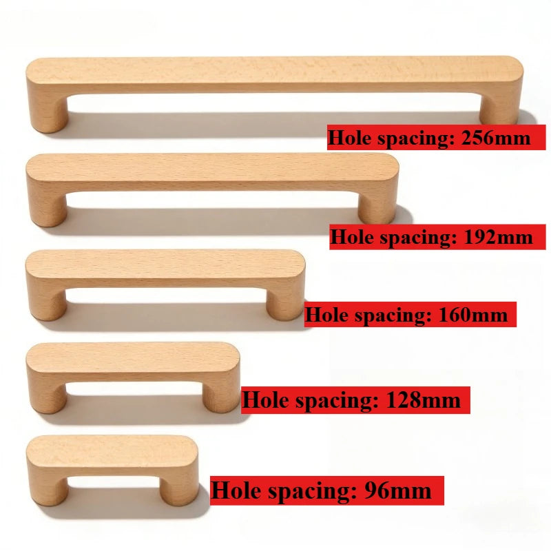 Nordic Wooden Cabinet Handle Cupboard Door Knob and Handle Kitchen Drawer Pulls Wardrobe Door Handles for Furniture Hardware