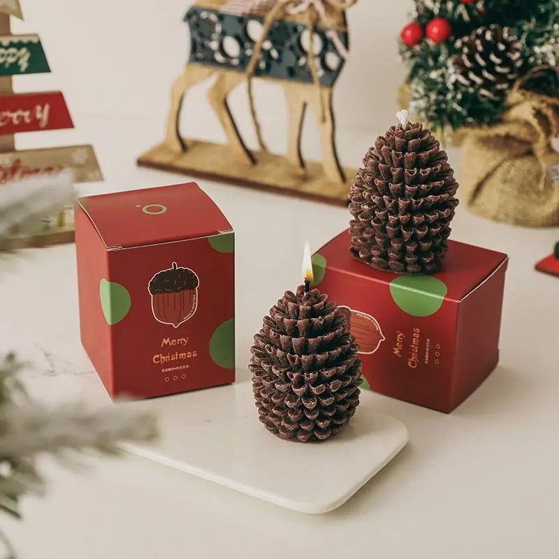 Christmas Pinecone Scented Candles Atmosphere Gifts Handcrafted Ornaments Souvenirs Scented Wax Shape Oasis Select