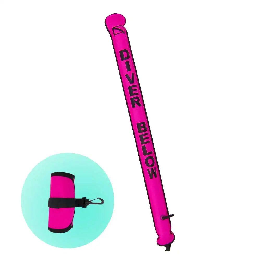 4.9FT/150cm Pink High-Visibility DSMB Dive Buoy Emergency Surface Marker Buoy Diving Safety Sausage Tube Tech Diving Gear Oasis Select