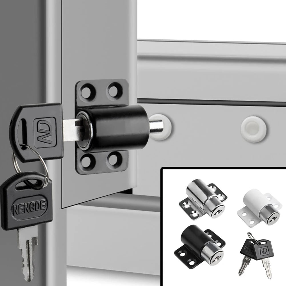 Sliding Door Window Locks With 2 Keys Limiter Child Safety Protection Antitheft Catches Set White Sliver Black Oasis Select