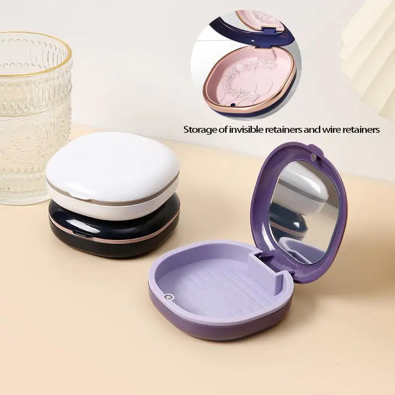 1pcs Retainer Box Magnetic Cover Fake Teeth Denture Storage Case Mouth Guard Aligner Braces Orthodontics Container Oral Hygiene Oasis Select