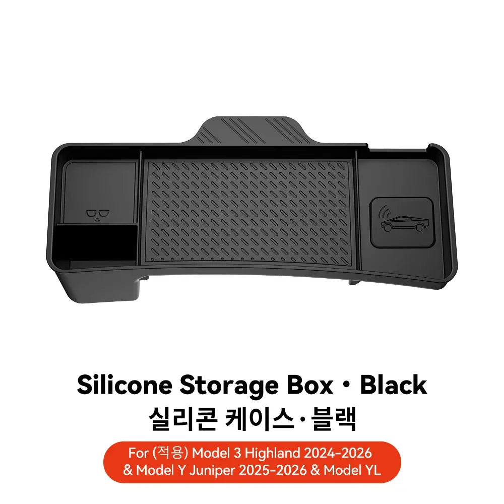 For Tesla Model Y Juniper Model 3 Center Console Organizer Dashboard Behind Screen Storage Box Sunglasses Holder Car Accessories Oasis Select Black