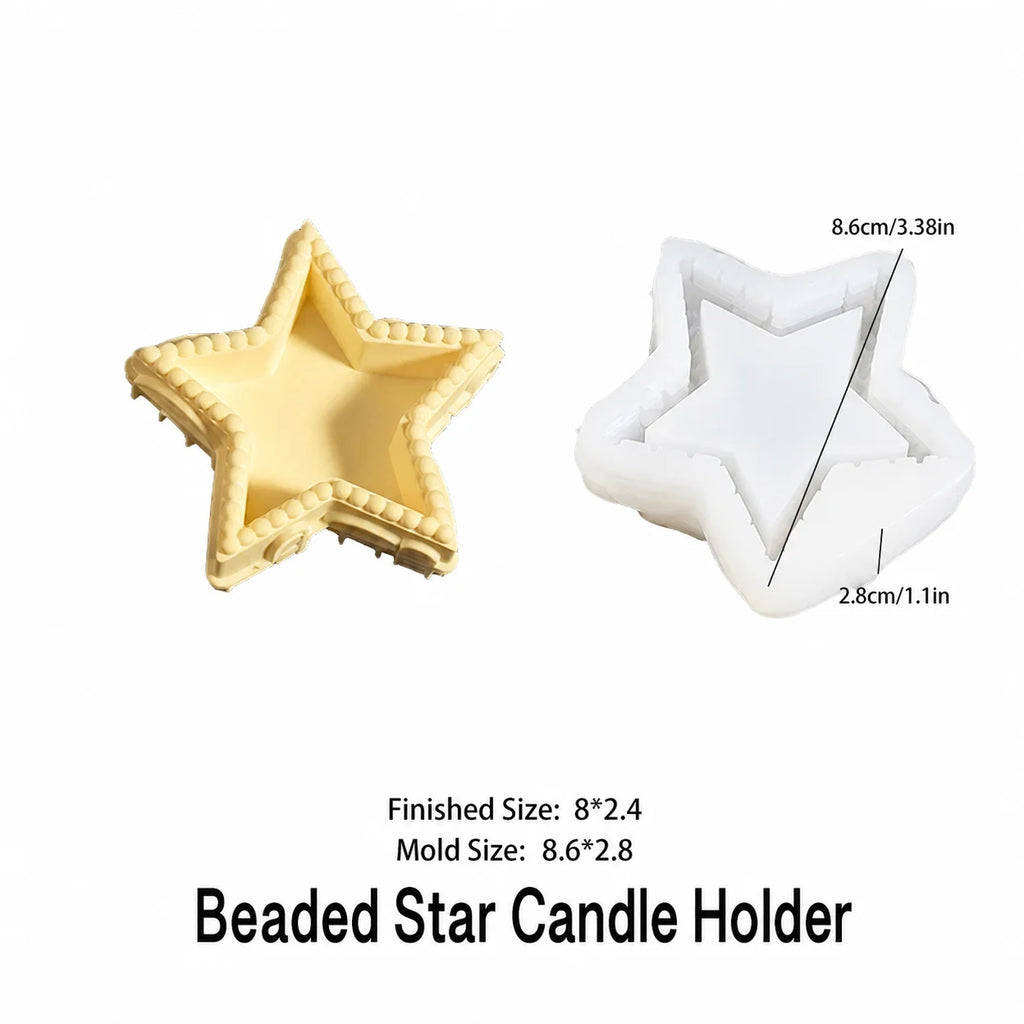 Silicone Star Moon DIY Mold – Candle Holder & Gypsum Tray