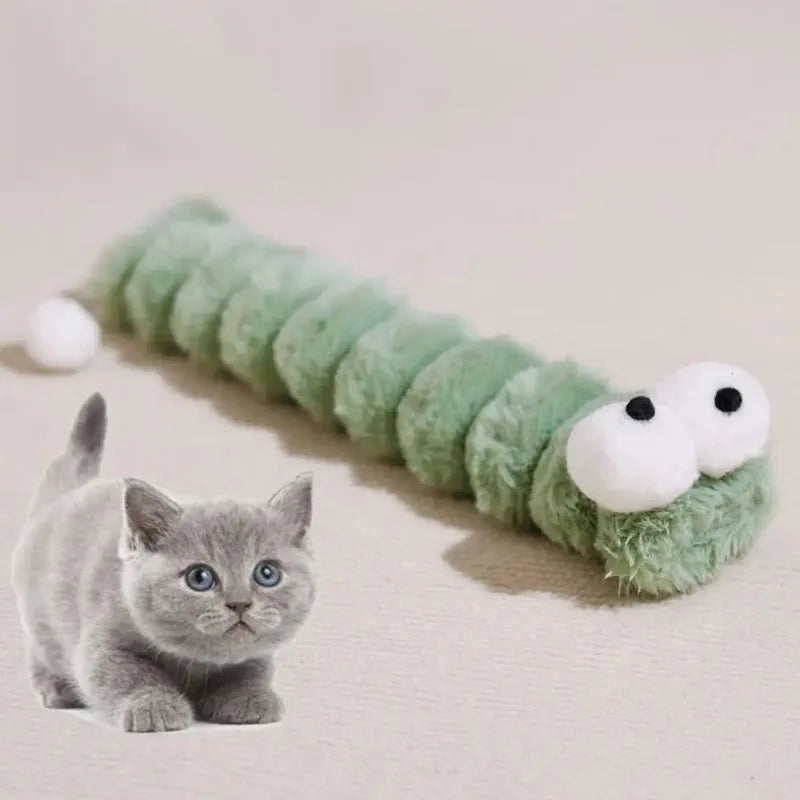 Caterpillar Design Interactive Cat Chew Toys Self-Entertainment Cat Kick Toy Soft Durable Catnip Toy for Boredom Relief Oasis Select