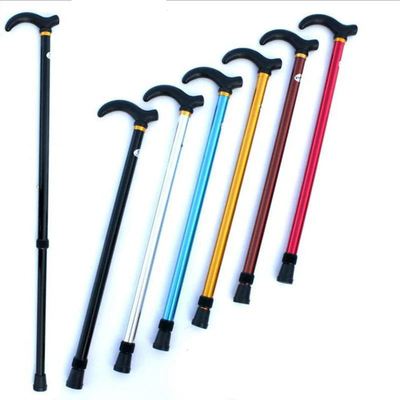1PC 75-90cm Aluminum Alloy Adjustable Walking Stick 2 Section Stable Anti-Skid Crutch Old Man Hiking Cane Height Oasis Select
