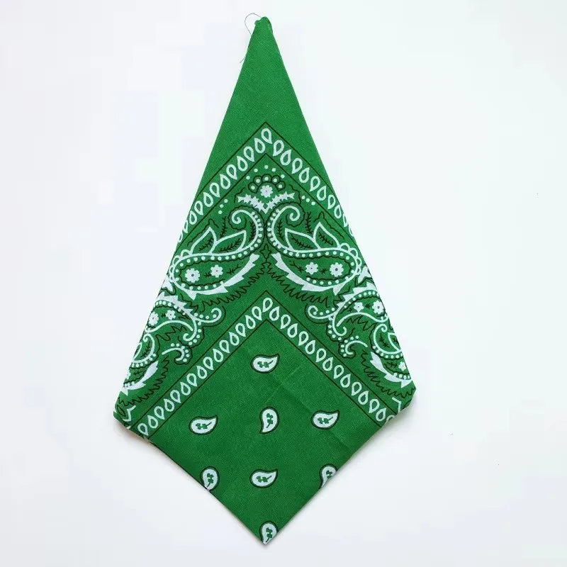 1/4pcs Men Women Bandana Hairband Cowboy Mens Biker Sports Headwear Wrist Hairwrap Single Sided Head Wrap Scarf Paisley Oasis Select 1pcs Green
