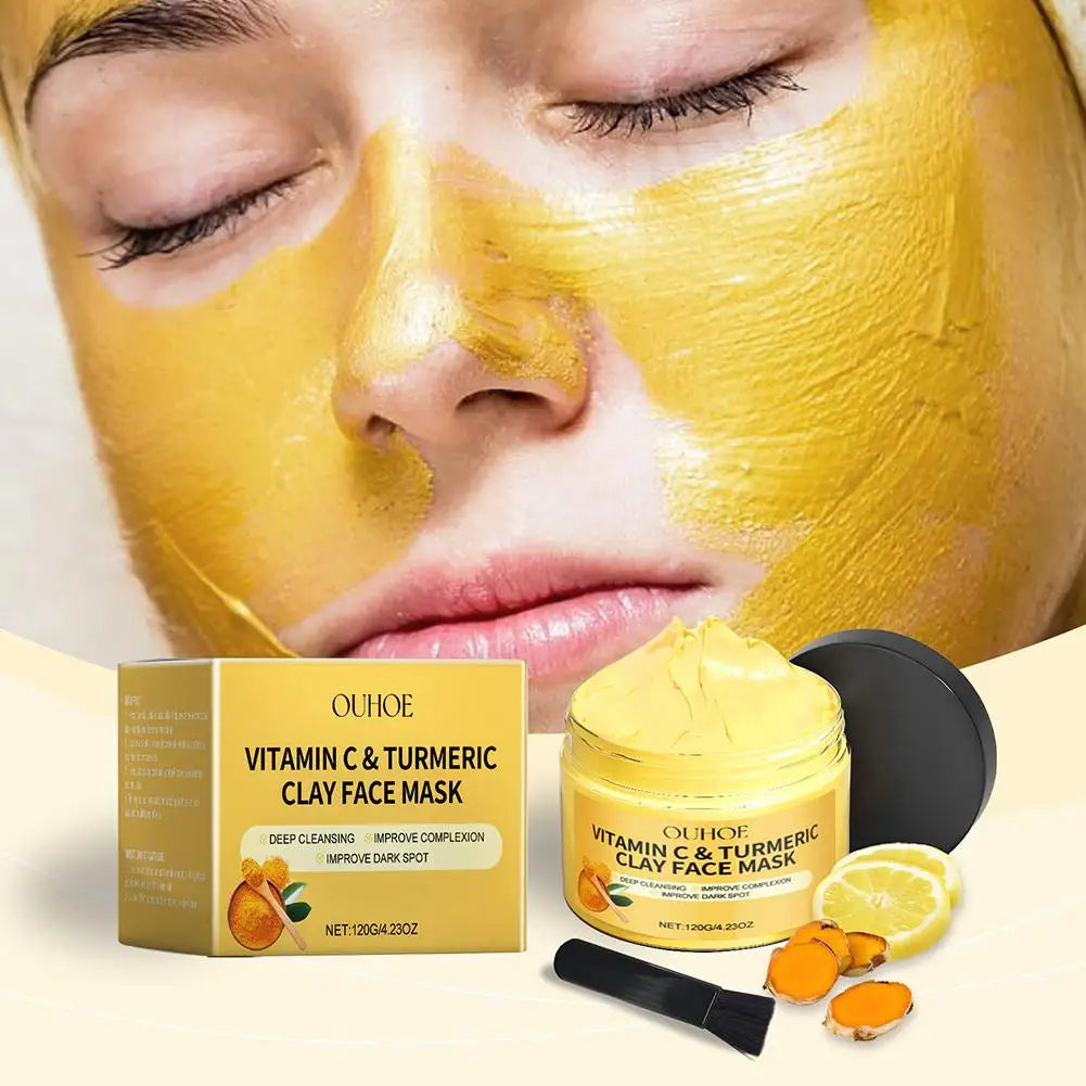 Turmeric Vitamin C Clay Mask Clay for Dull & Blemish-Prone Skin, Deep Cleansing Facial Mask, Face Masks Skincare Oil Control Oasis Select