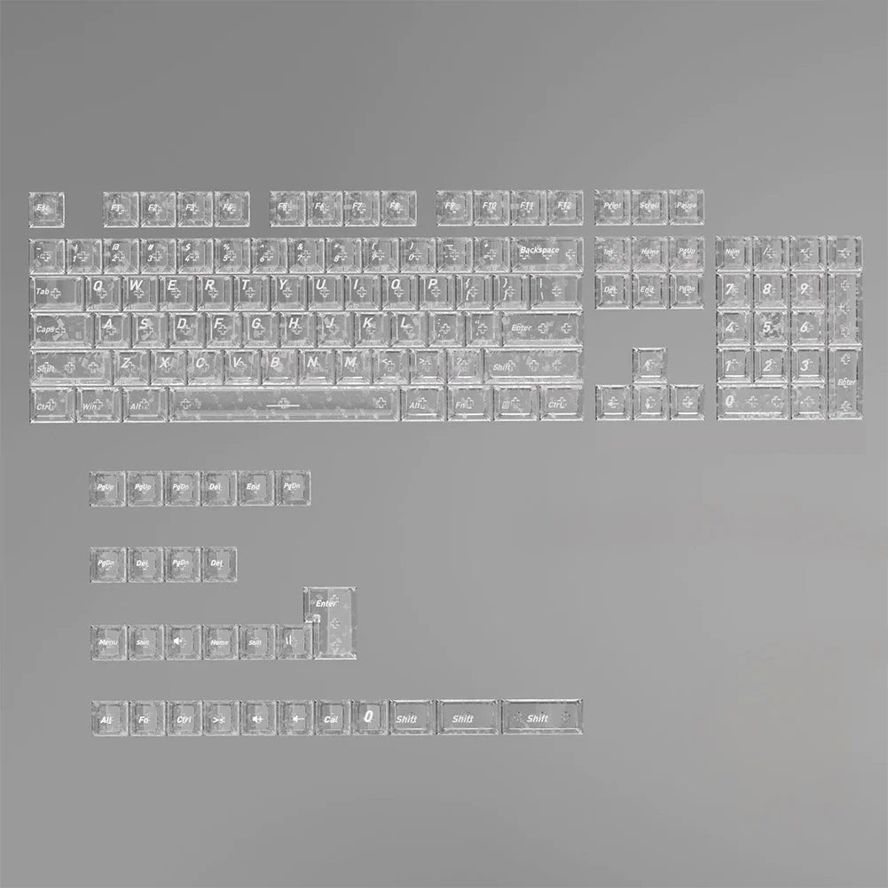 Carbon Fiber 132-Key Transparent Keycaps | RGB Mechanical Keyboard
