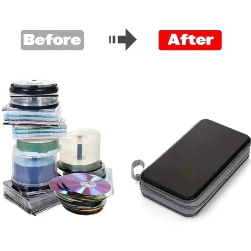 CD Case, DVD Case Holder 96 Capacity Hard Plastic CD DVD Disc Cases Storage Binder Wallet for Car Home Office Travel Oasis Select