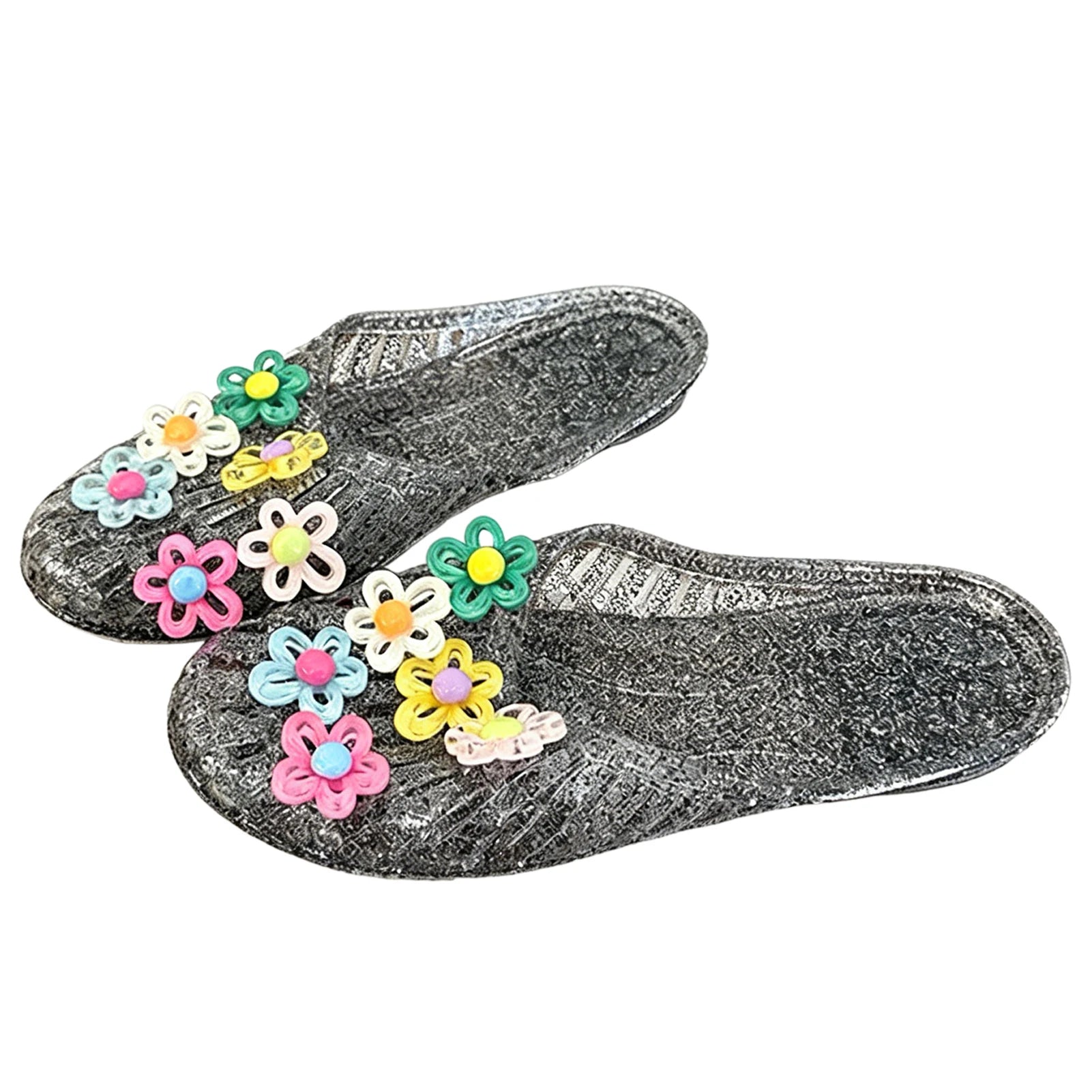 Crystal Hollow Slippers – Anti-Slip Flat Jelly Beach Slides