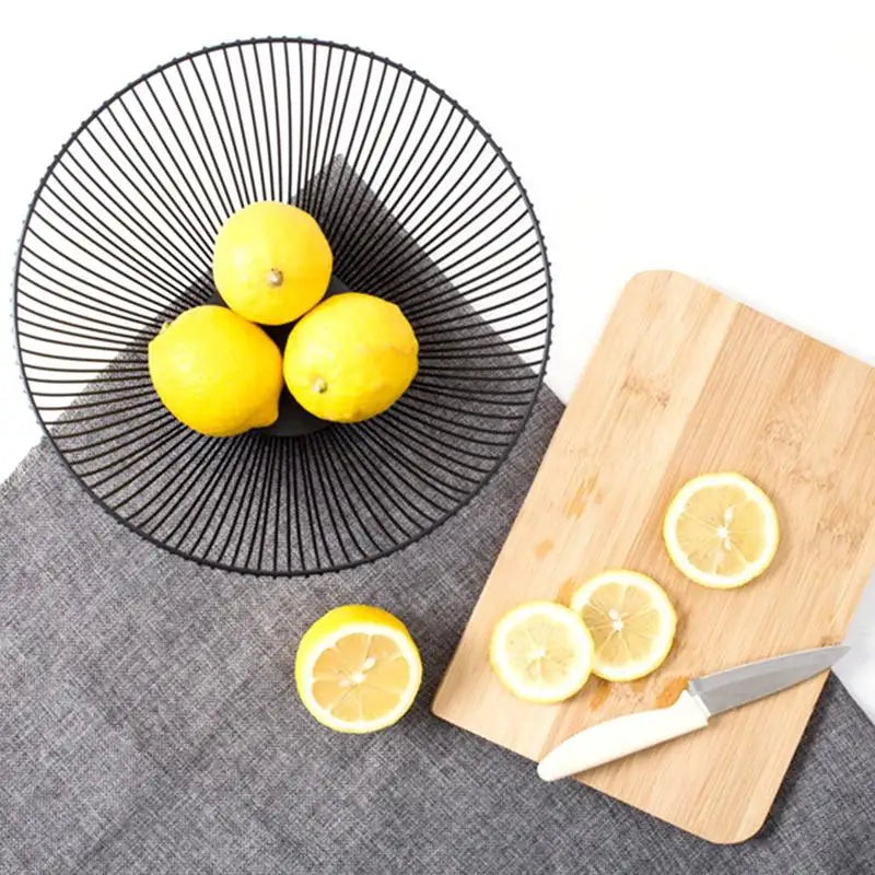 Black Storage Basket Creative European Fruit Snacks Candy Basket Desktop Bedroom Kitchen Fruit Basket Decorations Iron Hollow Oasis Select