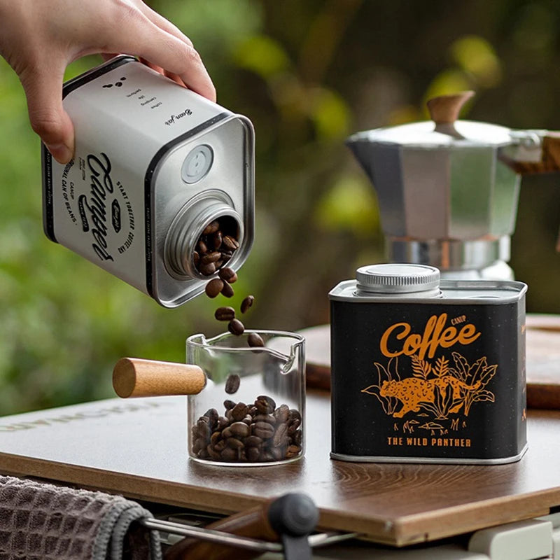 Airtight Iron Coffee Storage Container | Sealed Tinplate Box