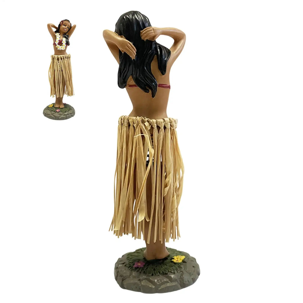 Hawaiian Dancing Girl Posing Dancer Decorations Resin Craft Dashboard Bobblehead Doll Souvenir Ornaments Home Car Decor Oasis Select