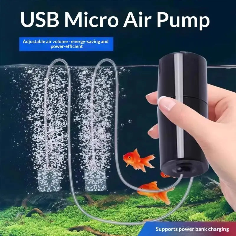 Mini USB Aquarium Air Pump – Silent Portable Fish Tank Oxygenator