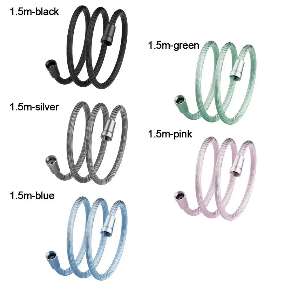 1.5/2 Meter Handheld Shower Hose Universal Interface Anti Winding Shower Tube High Pressure Flexible Bath Shower Nylon Pipe Oasis Select