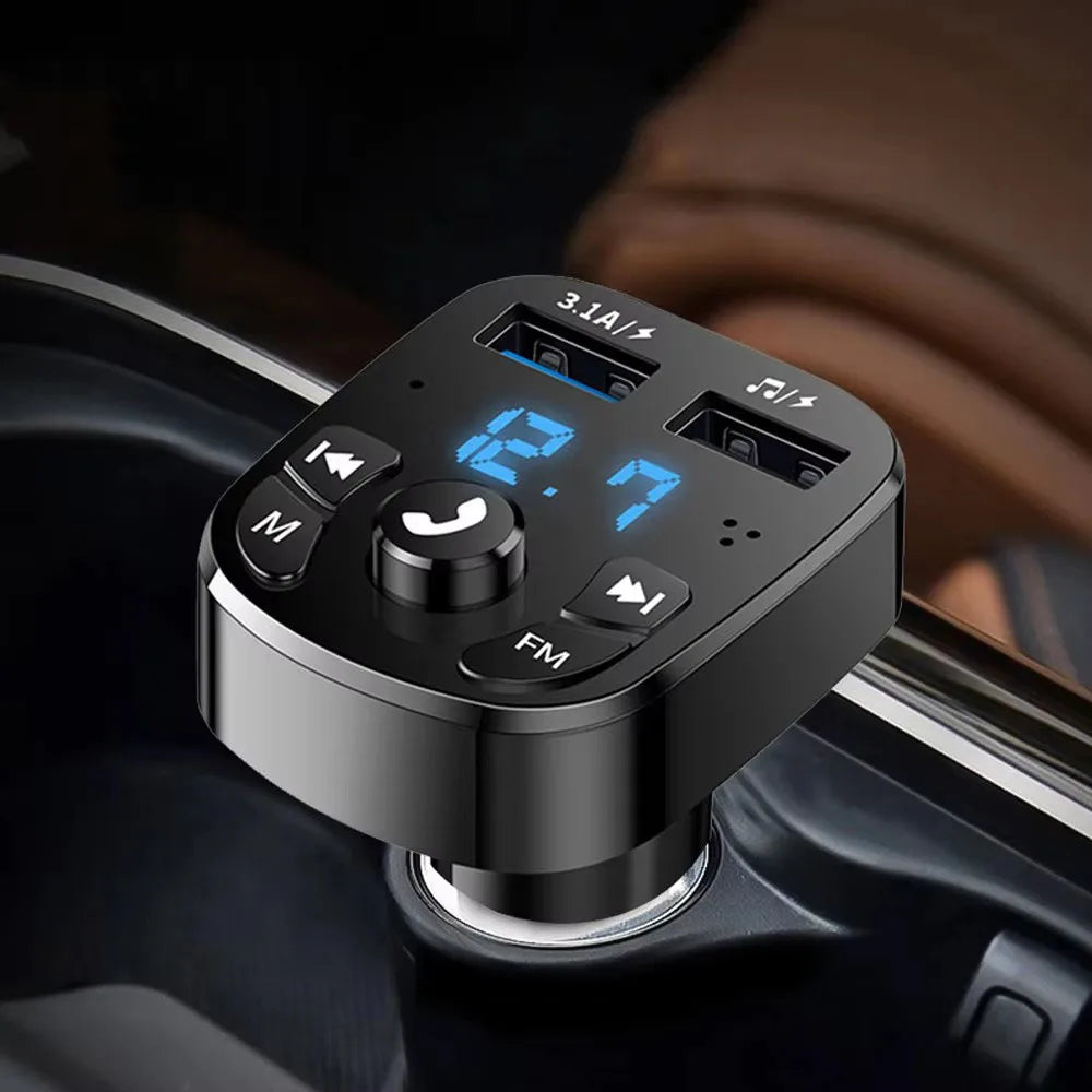 1/2/3/4/5/6pcs Car Bluetooth FM Transmitter Modulator Dual USB Charger Hands-Free Wireless Audio For Car FM Radio Music Player Oasis Select 1pcs