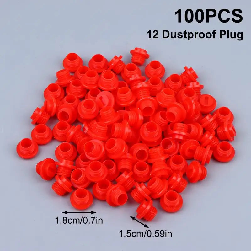 100pcs Random Color M12 M14 M16 M18 Common Rail Injector Connect Joint Dust Cap Oil Tube Pipe Plug Oasis Select A5