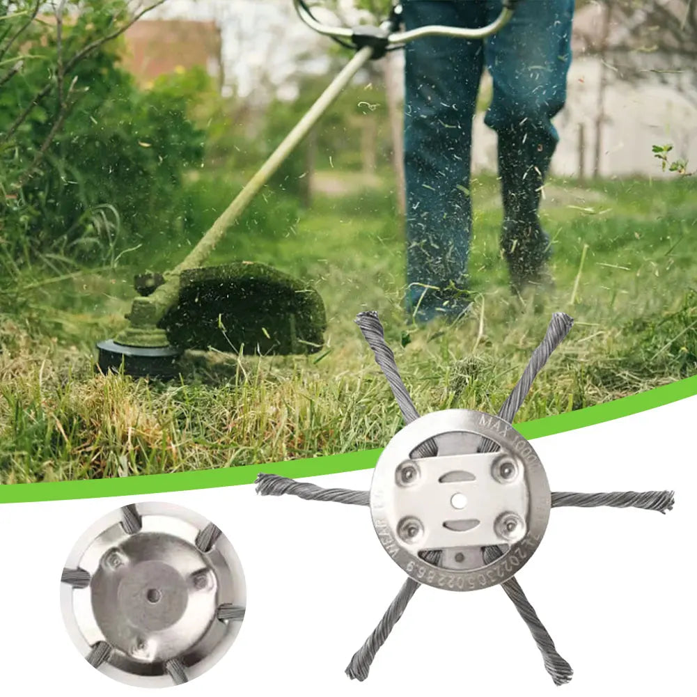 Universal Weed Brush Head 3/6 Cutter Steel Wire Wheel Grass Trimmer Head Removal Moss Rust Lawn Mower Grass Trimmer Heads 1-5PCS Oasis Select