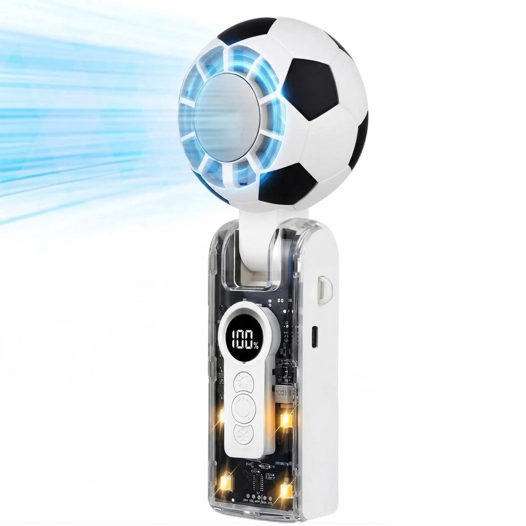 2026 New Semiconductor Cooling Handheld Fan 100 Speed Digital Display 10H Battery 3 In 1 Neck Desktop LED SOS Light Portable Fan Oasis Select WHITE