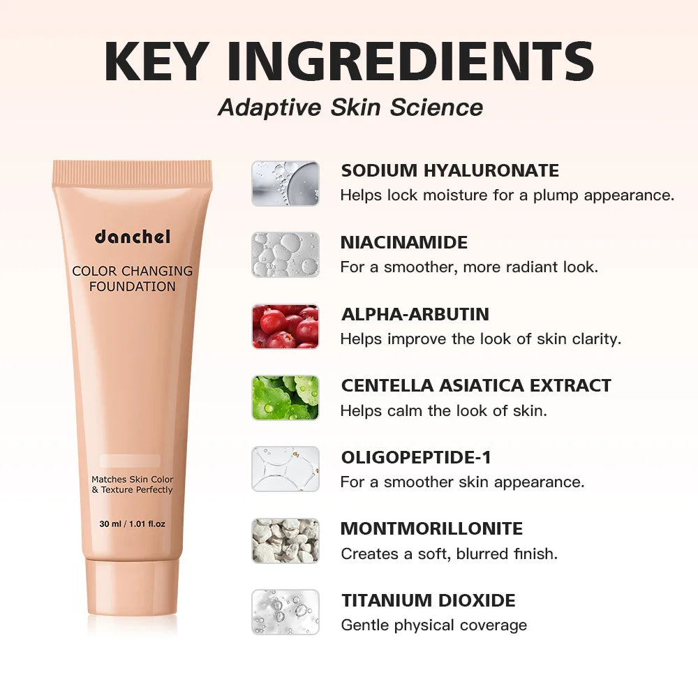 30ml Hydrating Color Changing Foundation, Lightweight Isolation Even Skin Tone Natural BB Cream Oasis Select