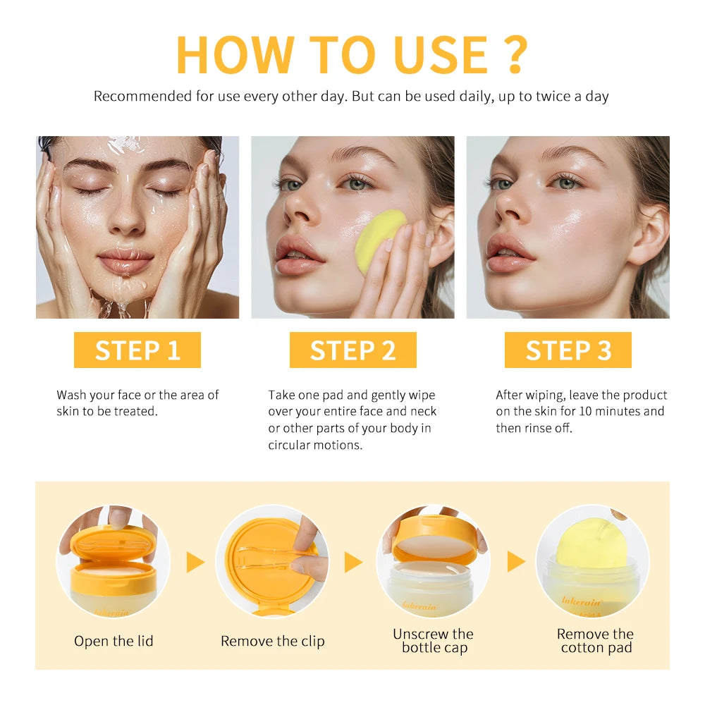 Kojic Acid And Turmeric Cleansing Pad Exfoliate Lighten Acne Scars Unclog Pores Turmeric Cleansing Pad Dark Spots With Glycerol Oasis Select