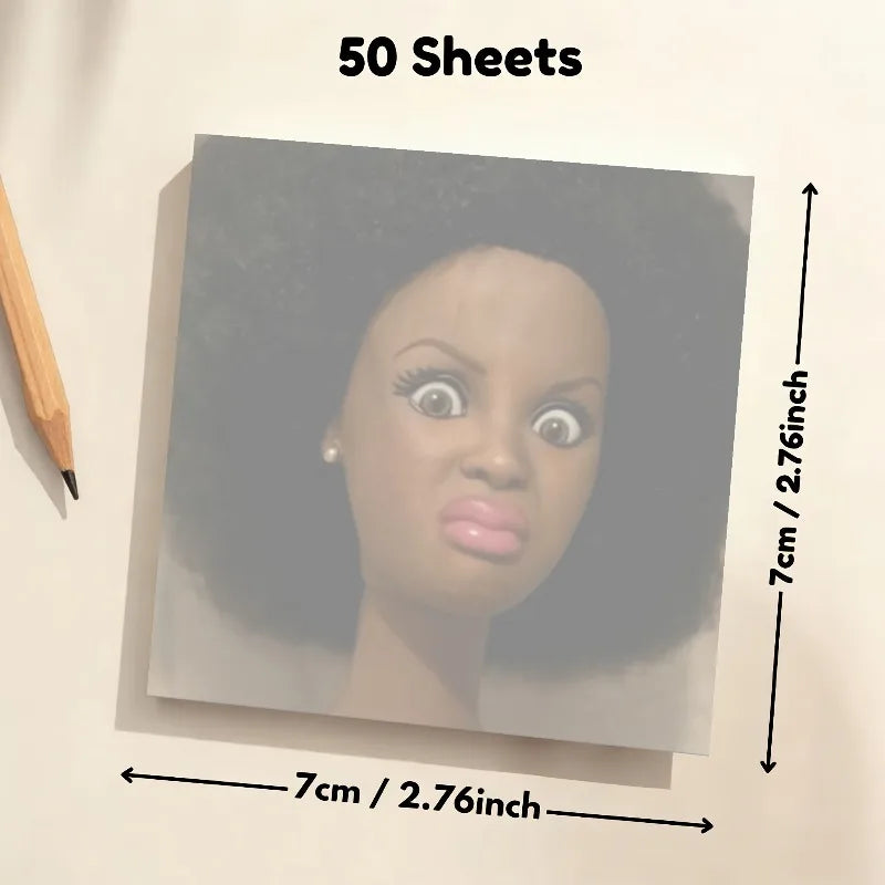 50/150Sheets Paper Curly Hair Character Notepad, Humorous Angry Face Memo Notebook for School Study Plan, Office Reminder Oasis Select
