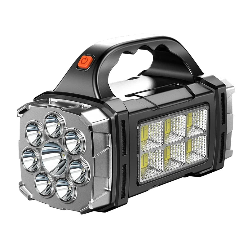 Rechargeable Portable Hand Lamp 8/4 LED Powerful Flashlight Outdoor Camping Solar Charging Light USB Torch With COB Work Lantern Oasis Select HB6678 8LED