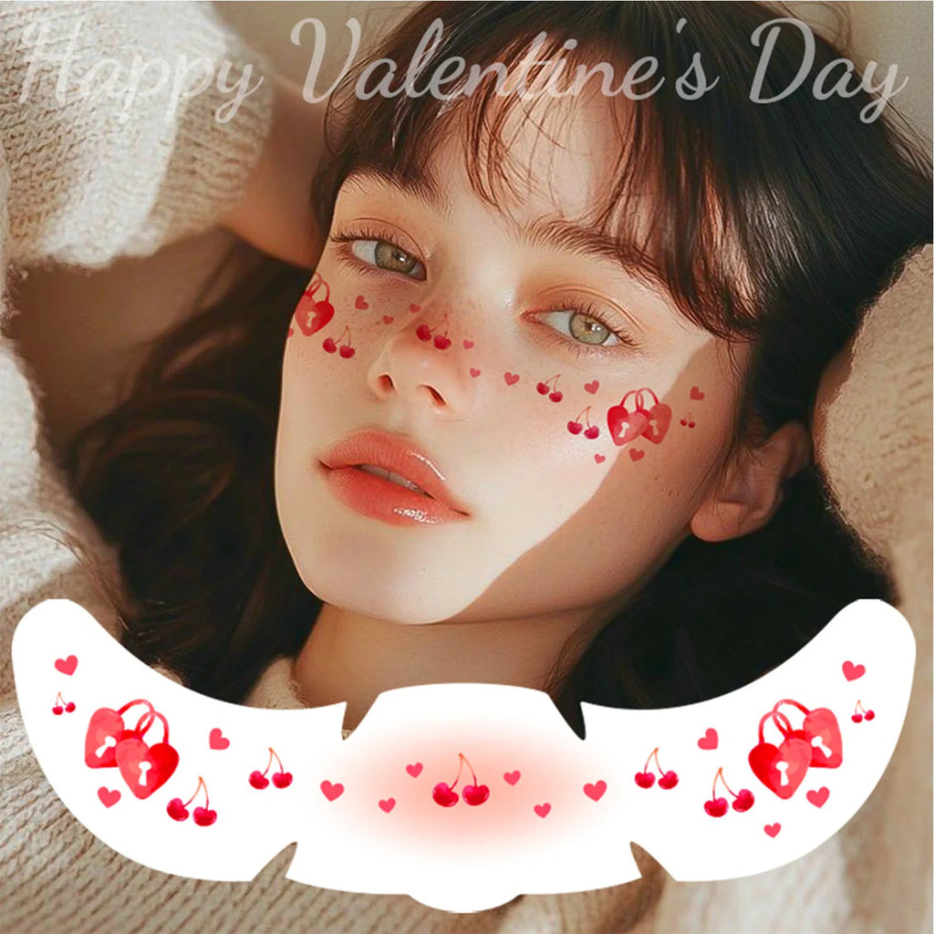 8pcs Heart-patterned glitter Freckles Makeup Patches Fake Freckles Temporary Tattoo Stickers Face Makeup Oasis Select